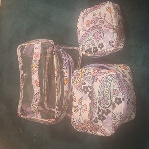 3pc vera bradley cosmetic case